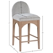 Pemberly Row Modern / Contemporary Grey Finish Soft Fabric Stool