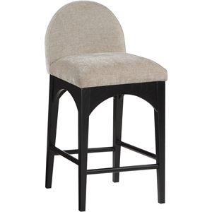 Pemberly Row Modern / Contemporary Beige Finish Soft Fabric Stool