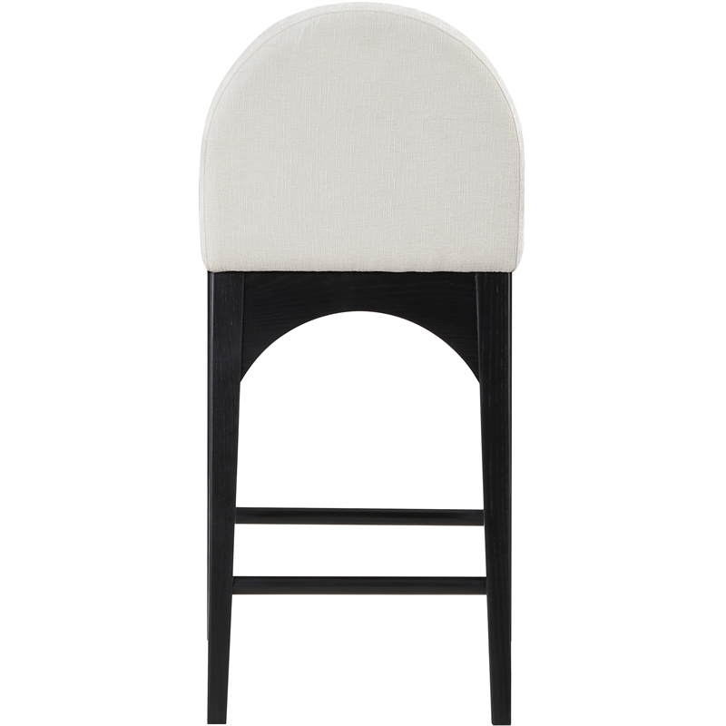 Pemberly Row Modern / Contemporary Cream Finish Soft Fabric Stool
