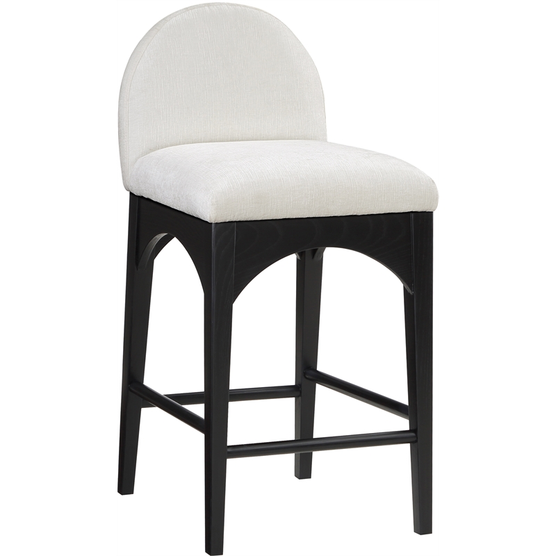 Pemberly Row Modern / Contemporary Cream Finish Soft Fabric Stool