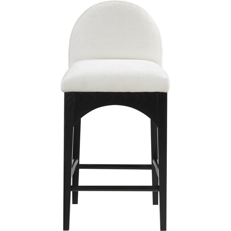 Pemberly Row Modern / Contemporary Cream Finish Soft Fabric Stool
