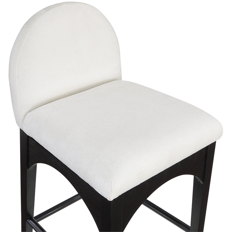 Pemberly Row Modern / Contemporary Cream Finish Soft Fabric Stool