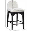 Pemberly Row Modern / Contemporary Cream Finish Soft Fabric Stool