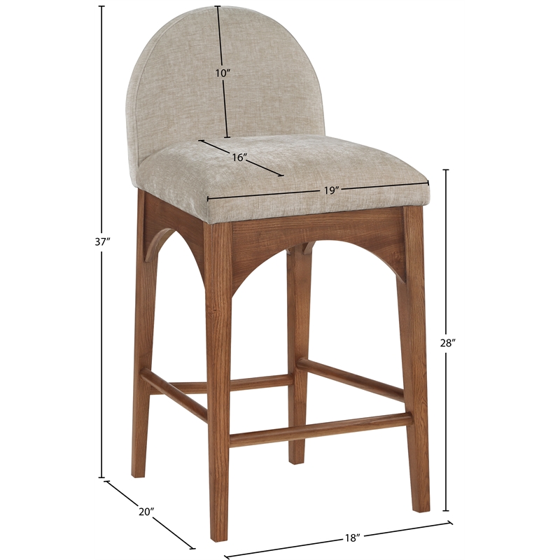 Pemberly Row Modern / Contemporary Beige Finish Soft Fabric Stool