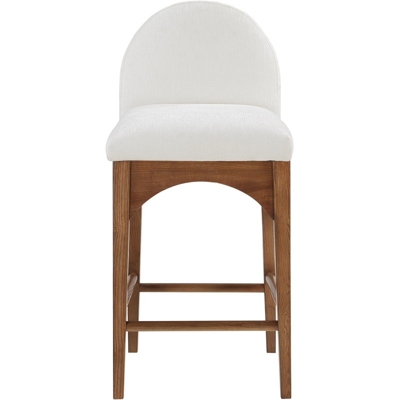 Pemberly Row Modern / Contemporary Cream Finish Soft Fabric Stool
