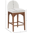 Pemberly Row Modern / Contemporary Cream Finish Soft Fabric Stool