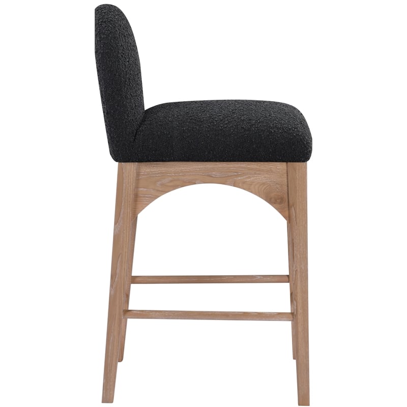 Pemberly Row Modern / Contemporary Black Boucle Fabric Stool