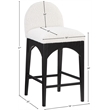 Pemberly Row Modern / Contemporary Cream Boucle Fabric Stool