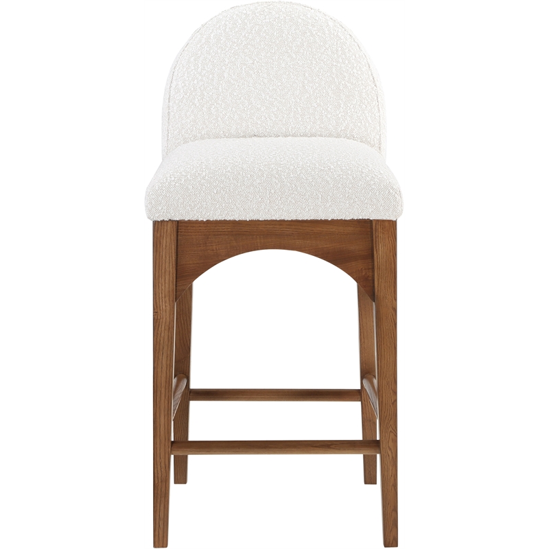 Pemberly Row Modern / Contemporary Cream Boucle Fabric Stool