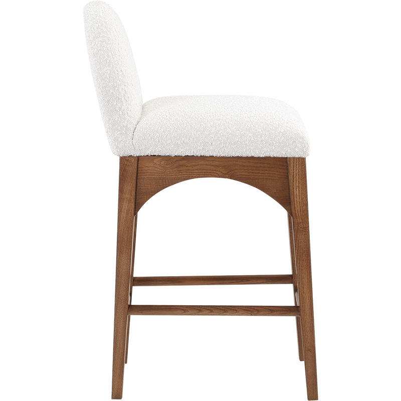 Pemberly Row Modern / Contemporary Cream Boucle Fabric Stool