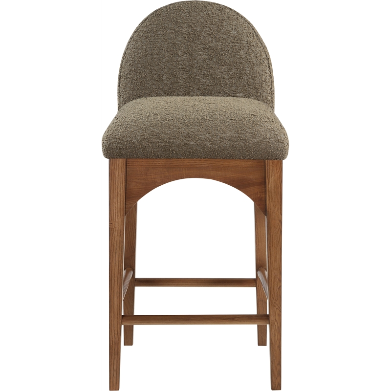 Pemberly Row Boucle Fabric Olive Green Stool Rectangular Counter Height 18