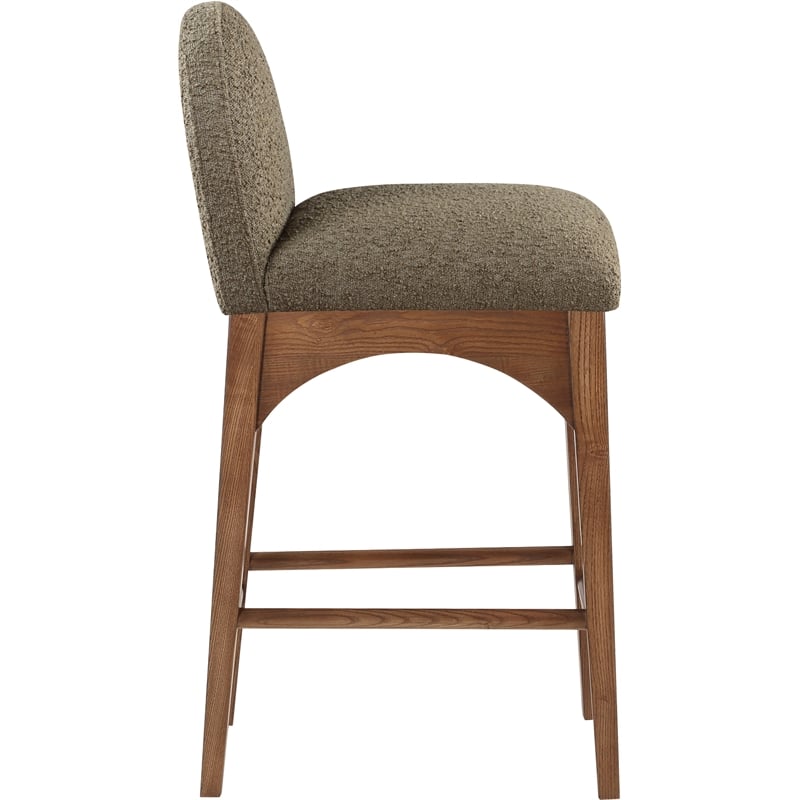 Pemberly Row Boucle Fabric Olive Green Stool Rectangular Counter Height 18