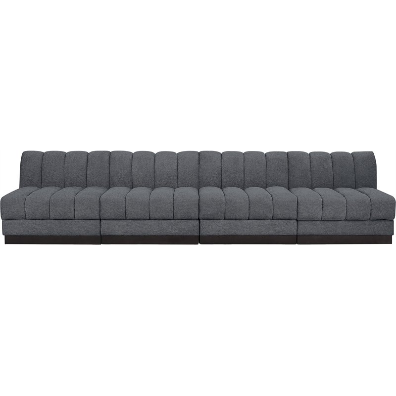 Pemberly Row Modern / Contemporary Grey Fabric 4pc. Modular Sofa