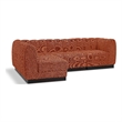 Pemberly Row 4-Piece Contemporary Fabric Modular Sectional in Cognac Orange