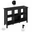 Pemberly Row 6 Cube Organizer in Classic Black - Engineered Wood