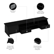 Pemberly Row Desktop Organizer in Classic Black - Engineered Wood