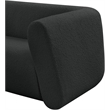 Pemberly Row Contemporary Boucle Fabric Chair with Ball Pillows in Rich Black