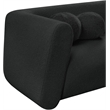 Pemberly Row Contemporary Boucle Fabric Chair with Ball Pillows in Rich Black