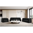 Pemberly Row Contemporary Boucle Fabric Chair with Ball Pillows in Rich Black