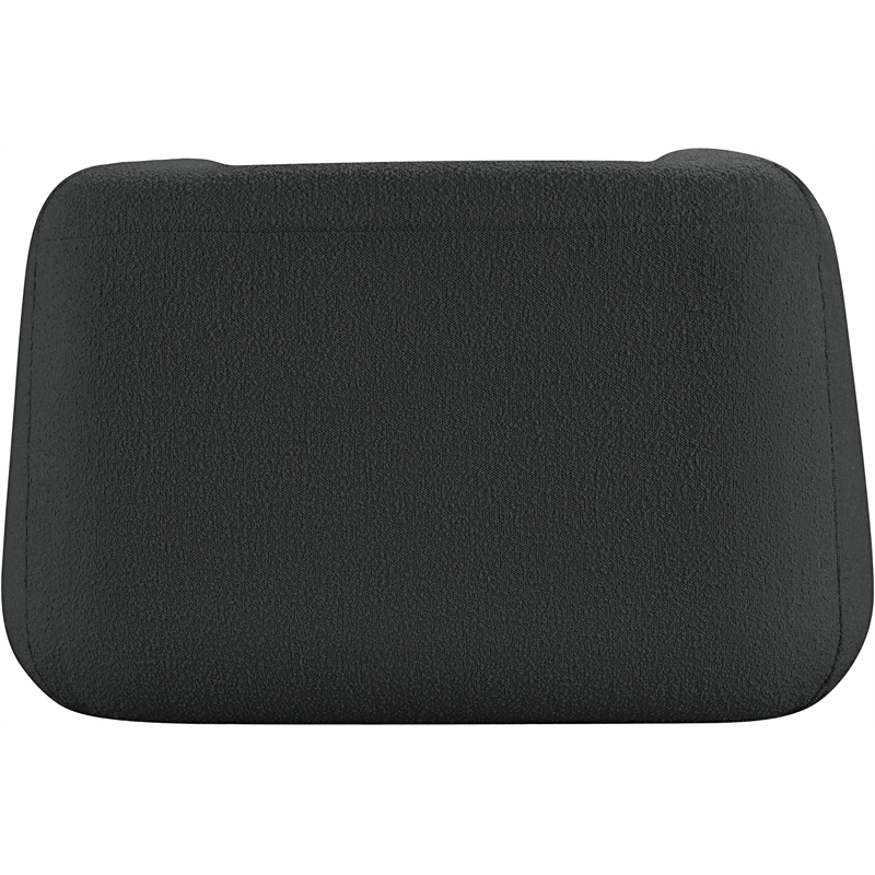 Pemberly Row Contemporary Boucle Fabric Chair with Ball Pillows in Rich Black
