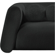 Pemberly Row Contemporary Boucle Fabric Chair with Ball Pillows in Rich Black