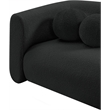 Pemberly Row Contemporary Boucle Fabric Chair with Ball Pillows in Rich Black