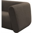 Pemberly Row Contemporary Boucle Fabric Chair with Ball Pillows in Rich Brown