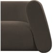 Pemberly Row Contemporary Boucle Fabric Sofa with Ball Pillows in Rich Brown