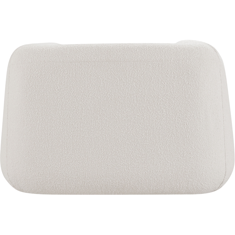 Pemberly Row Contemporary Boucle Fabric Chair with Ball Pillows in Rich Cream