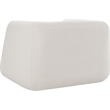 Pemberly Row Contemporary Boucle Fabric Chair with Ball Pillows in Rich Cream
