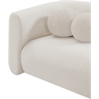 Pemberly Row Contemporary Boucle Fabric Chair with Ball Pillows in Rich Cream
