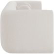 Pemberly Row Contemporary Boucle Fabric Sofa with Ball Pillows in Rich Cream