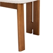 Pemberly Row Cream Fabric and Brown Wood 2-Piece Dining Chair Set