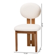 Pemberly Row Cream Fabric and Brown Wood 2-Piece Dining Chair Set