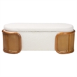 Pemberley Row Boucle Cream Storage Bench Oval Lift-Top 48