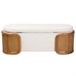Pemberley Row Boucle Cream Storage Bench Oval Lift-Top 48