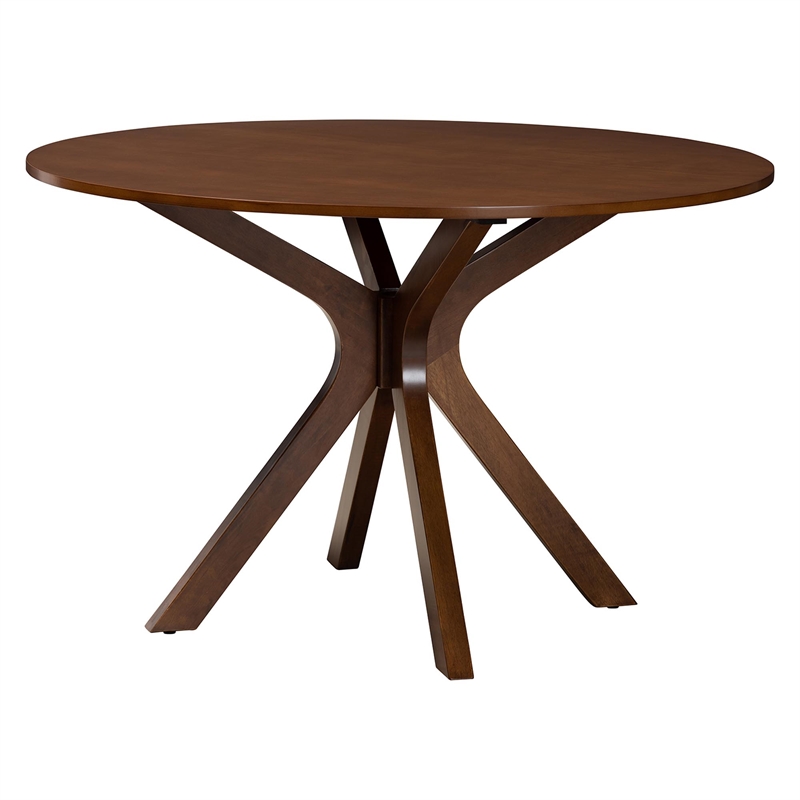 Pemberly Row Walnut Brown Wood and Woven Rattan 7-Piece Dining Set
