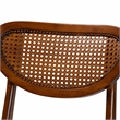 Pemberly Row Walnut Brown Wood and Woven Rattan 7-Piece Dining Set
