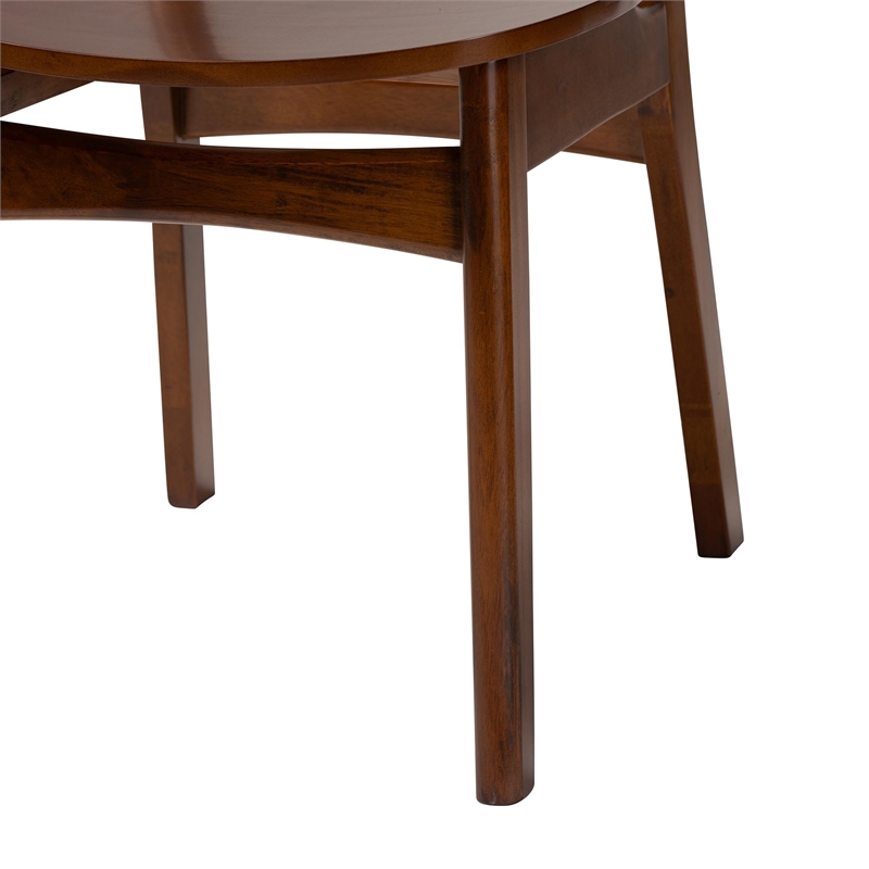 Pemberly Row Walnut Brown Wood and Woven Rattan 7-Piece Dining Set