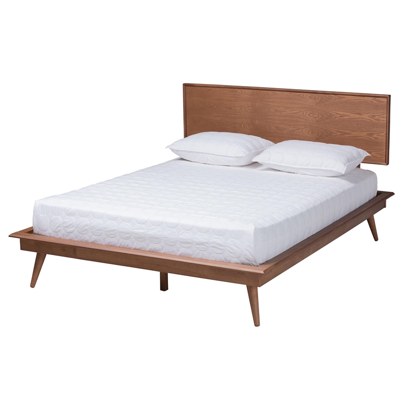 Pemberly Row Brown Wood and Rattan Queen Size 4-Piece Bedroom Set