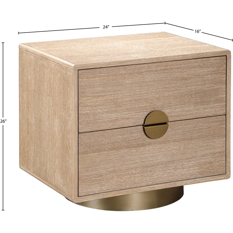 Pemberly Row Modern / Contemporary Natural Night Stand / Side Table