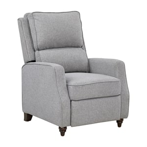 Pemberly Row Modern / Contemporary Fabric Push Back Recliner in Gray