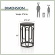 Pemberly Row Contemporary Round Modern Metal Small End Table in Black
