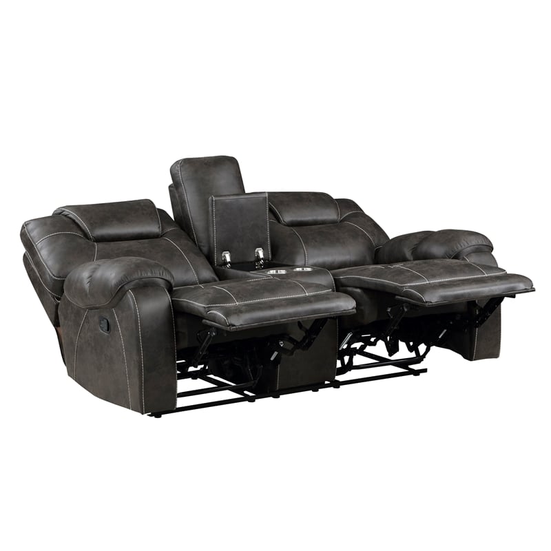 Pemberly Row 2-Piece Microfiber Manual Reclining Sofa Set in Chocolate