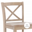 Pemberly Row Sturdy Solid Rubberwood X Back 24