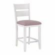 Pemberly Row 6-Piece Farmhouse Wood Counter Dining Set in Antique White/Brown