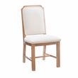 Pemberly Row Solid Beechwood Set of 2 Padded Back and Seat Side Chairs in Brown