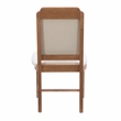 Pemberly Row Solid Beechwood Set of 2 Padded Back and Seat Side Chairs in Brown
