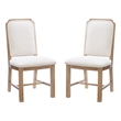 Pemberly Row Solid Beechwood Set of 2 Padded Back and Seat Side Chairs in Brown