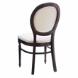 Pemberly Row Beechwood Set of 2 Padded Back and Seat Side Chairs in Dark Brown